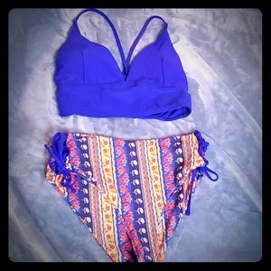 👙 🌞Lace Up SHEIN Striped Bikini